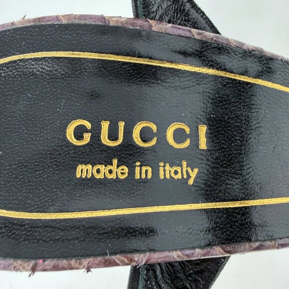 Gucci Platform Heels Python Purple Size 38 Runway Exotic Leather Stiletto - Picture 7 of 11